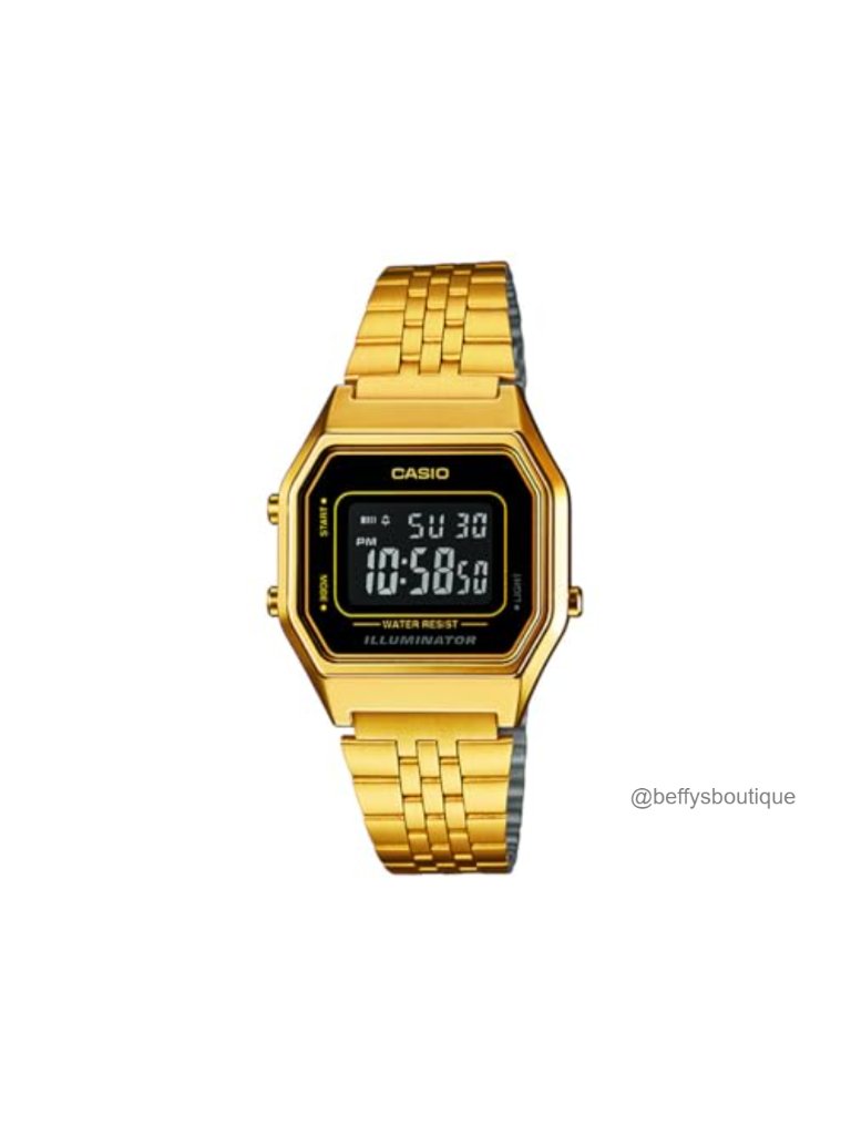 Casio Vintage Gold Stainless Steel Digital Watch Led Stopwatch Alarm Casio Vintage Gold Stainless Steel Digital Watch Led Stopwatch Alarm